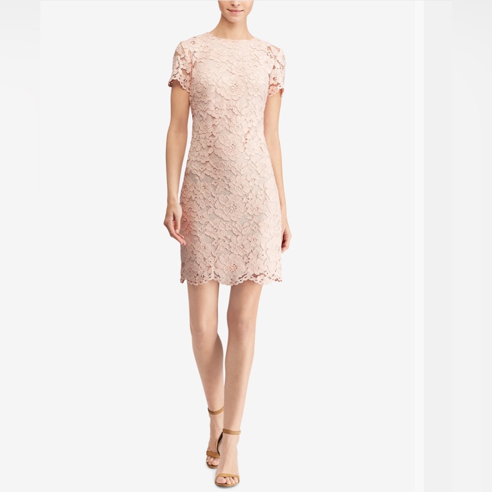 Lauren Ralph Lauren Lace Dress in Soft Pink SZ:12